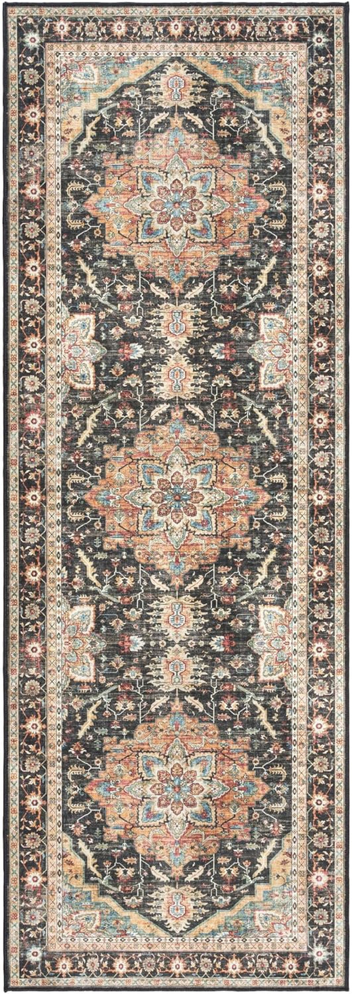 Printed Indoor Boho Area Rug - Non Slip, Ultra Thin, Super Strong, Printed Rug - Home Décor for Entryway, Bedroom, Living Room - 6x9 Medium, Cullen Red, 28939