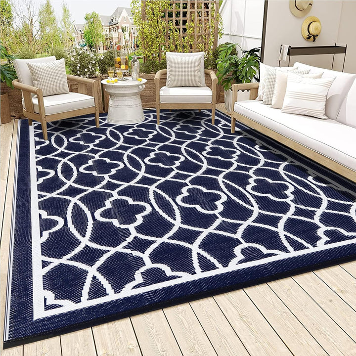 Outdoor Rugs for Patio Clearance, Waterproof Reversible Indoor Outdoor Rug Carpet, Portable Plastic Straw Rug for RV Camping, Picnic, Beach, Porch, Deck