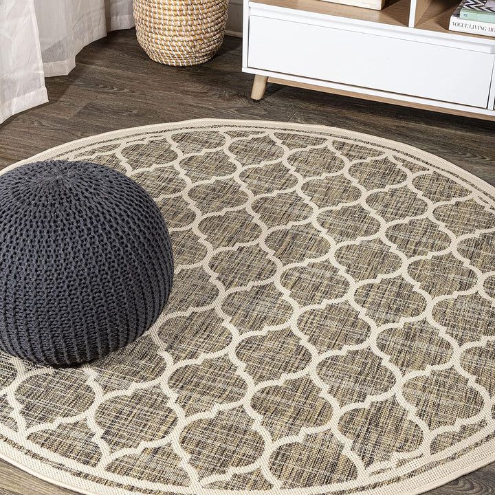 Trebol Moroccan Trellis Textured Weave Indoor Outdoor Area Rug, Modern, Bohemian, LivingRoom, Backyard