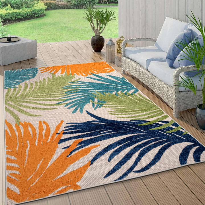 Lucca Contemporary Floral Indoor/Outdoor Area Rug