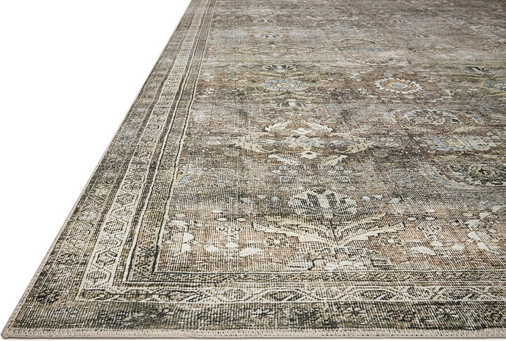 Layla Collection, Antique/Moss, Accent Rug, Soft, Durable, Vintage Inspired, Distressed, Low Pile, Non-Shedding, Easy Clean, Living Room Rug