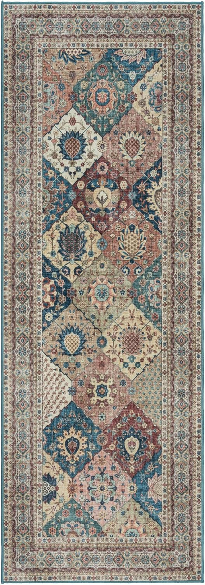 Printed Indoor Boho Area Rug - Non Slip, Ultra Thin, Super Strong, Printed Rug - Home Décor for Entryway, Bedroom, Living Room - 6x9 Medium, Cullen Red, 28939