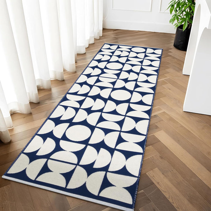 Indoor/Outdoor Rug, Reversible Washable Patio Rug, Low Pile Modern Abstract Floor Carpet Area Rug, Cotton Woven Entryway Rug for Living Room, Backyard, Bedroom