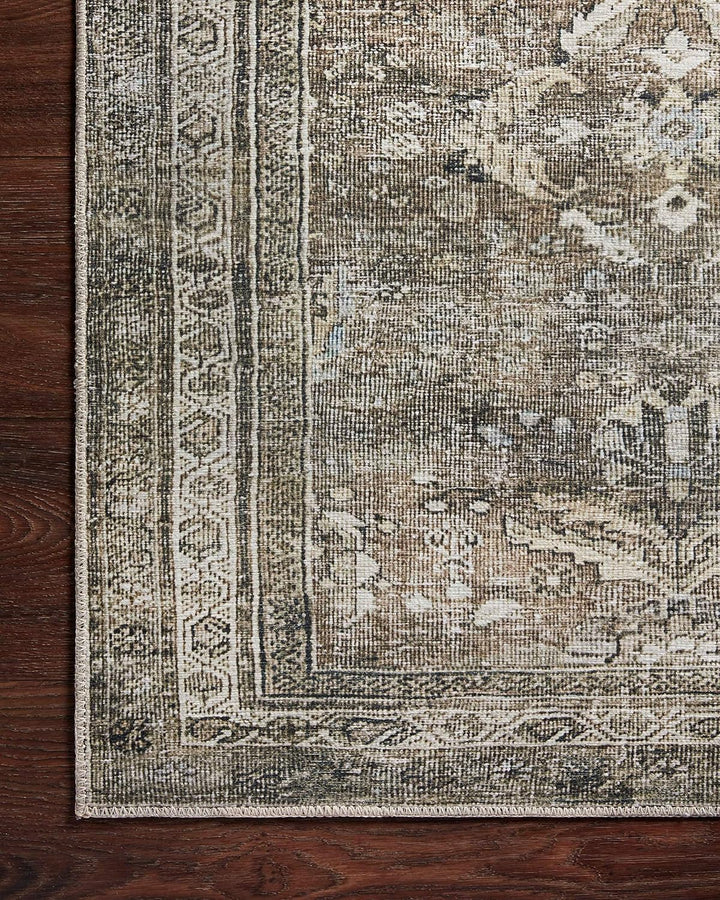 Layla Collection, Antique/Moss, Accent Rug, Soft, Durable, Vintage Inspired, Distressed, Low Pile, Non-Shedding, Easy Clean, Living Room Rug