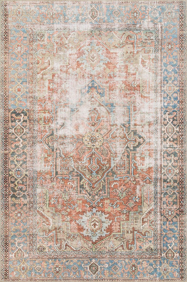 Loren Terracotta/Sky 5'-0" x 7'-6" Area Rug