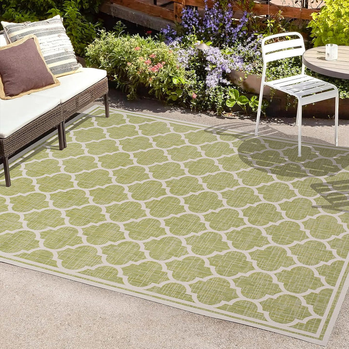 Trebol Moroccan Trellis Textured Weave Indoor Outdoor Area Rug, Modern, Bohemian, LivingRoom, Backyard