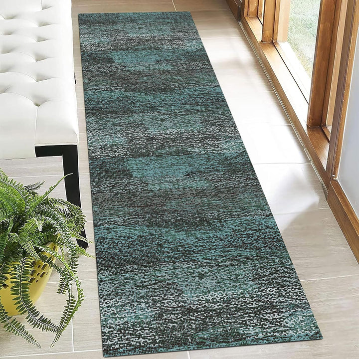 Washable Area Rugs, 5' x 7' - 1/6 Thick - Stain & Water Resistant Non-Slip - Perfect Resistant Rug for Living Room, Bedroom, Nursery, Pet & Child Friendly, Vibrant Colors Rugs, Brown