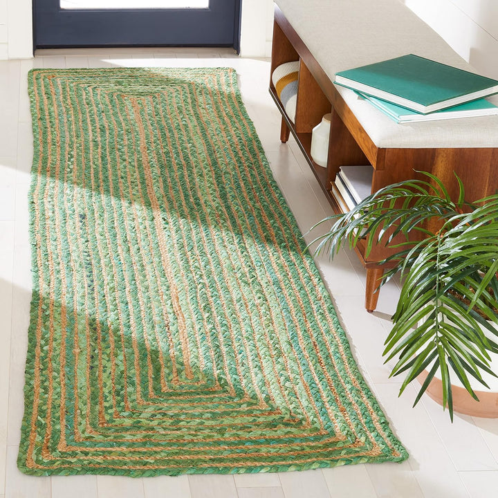 Cape Cod Collection Area Rug - 6' x 9', Red & Multi, Handmade Boho Braided Jute & Cotton, Ideal for High Traffic Areas in Living Room, Bedroom (CAP202A)