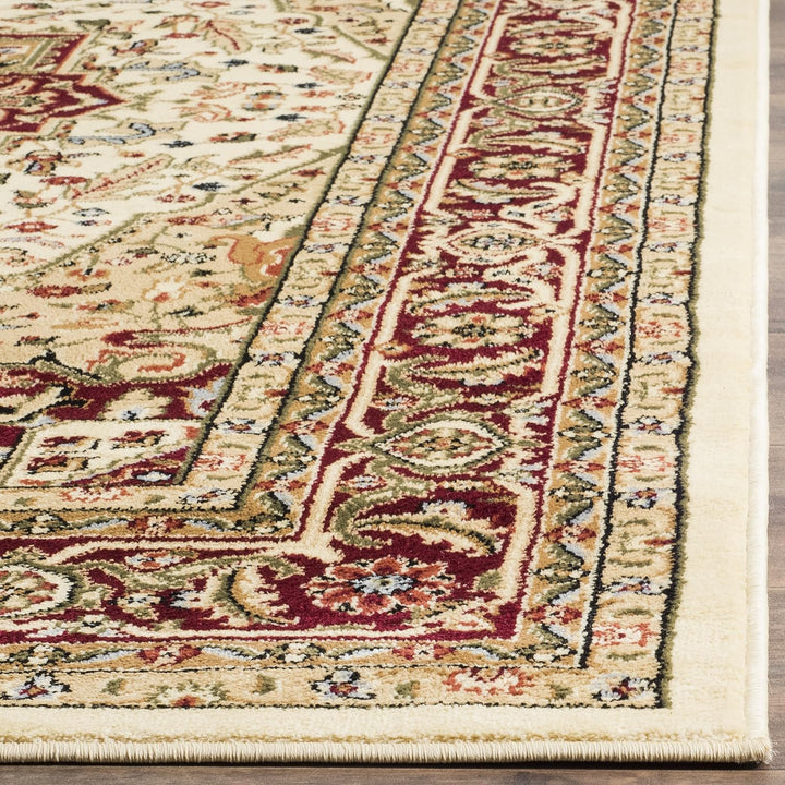 Lyndhurst Collection Area Rug - 9' x 12', Ivory & Red, Traditional Oriental Design, Non-Shedding & Easy Care, Ideal for High Traffic Areas in Living Room, Bedroom (LNH330A)