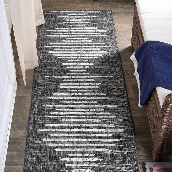 Zolak Berber Stripe Geometric Indoor Outdoor Area-Rug, Bohemian Contemporary Design, Easy-Cleaning, Bedroom, Kitchen, Backyard, Patio, Non Shedding