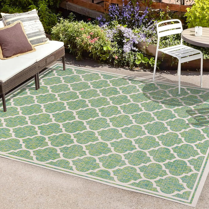 Trebol Moroccan Trellis Textured Weave Indoor Outdoor Area Rug, Modern, Bohemian, LivingRoom, Backyard