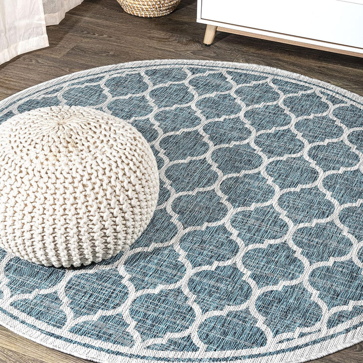 Trebol Moroccan Trellis Textured Weave Indoor Outdoor Area Rug, Modern, Bohemian, LivingRoom, Backyard