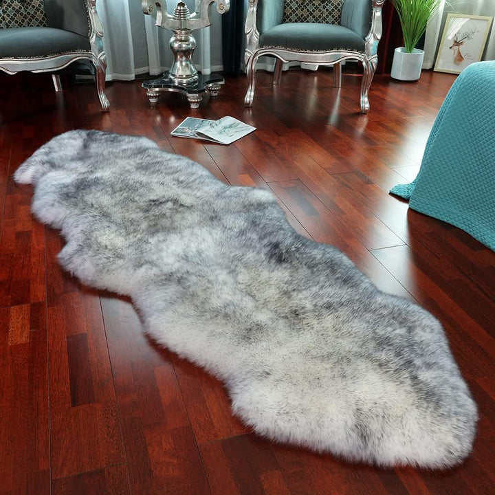 Genuine Sheepskin Area Rug Wool Rug Fur Carpet Fluffy Shaggy Fur Rug for Living Room Kids Bedroom Real Sheepskin Throw Lambskin Rugs Sofa Mat Chair Seat Covers (Tan, 2 x 6 ft Sheepskin)