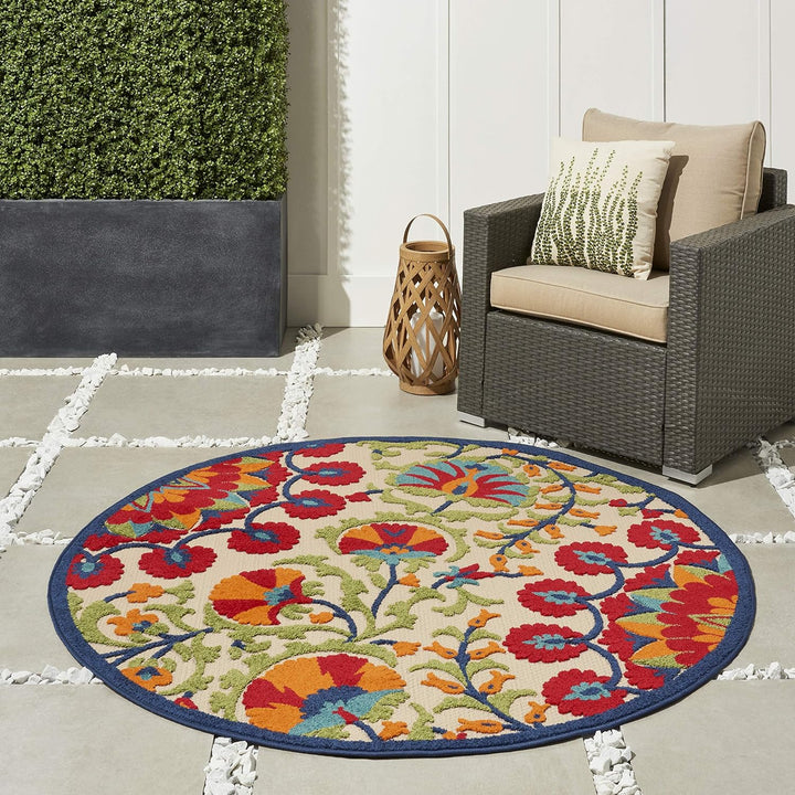 Aloha Indoor/Outdoor Area Rug, Easy Cleaning, Non Shedding, Bed Room, Living Room, Dining Room, Deck, Backyard, Patio