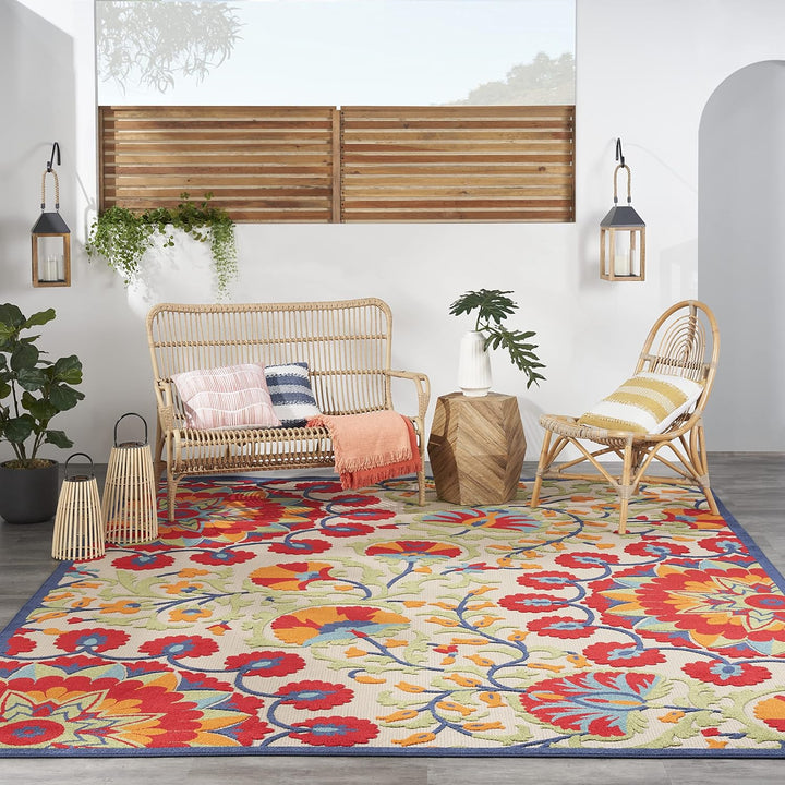 Aloha Indoor/Outdoor Area Rug, Easy Cleaning, Non Shedding, Bed Room, Living Room, Dining Room, Deck, Backyard, Patio