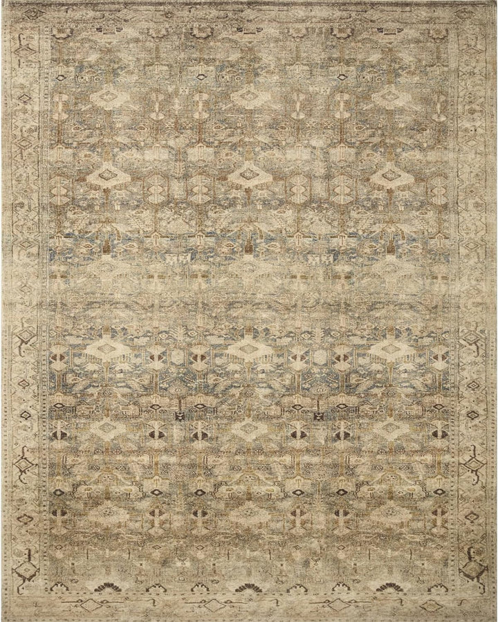 Margot Collection MAT-02 Terracotta / Lagoon 5'-0" x 7'-6", .38" Thick, Area Rug, feat.CloudPile, Soft, Durable, Printed, Medallion, Low Pile, Non-Shedding, Easy Clean, Living Room Rug