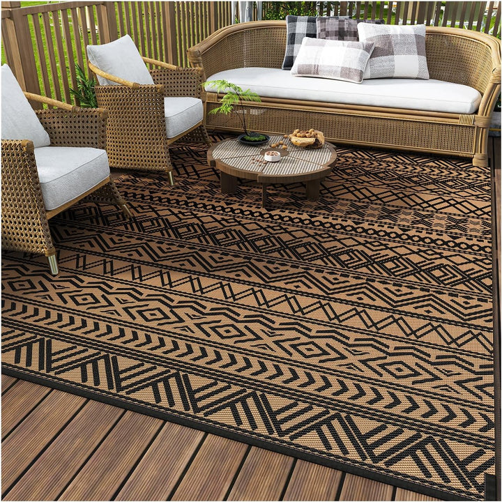 Outdoor Rug Carpet, Waterproof Reversible Patio Rug, RV Camping Rug, Plastic Straw Rug, Outside Indoor Outdoor Area Rug for Patio, Deck, Balcony, Picnic, Beach, Outdoor, Decor Boho