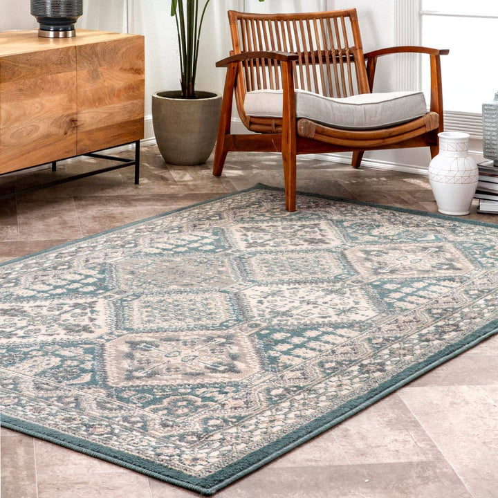 9x12 Becca Traditional Tiled Area Rug, Charcoal, Faded Transitional Design, Stain Resistant, For Bedroom, Dining Room, Living Room, Hallway, Office, Kitchen, Entryway