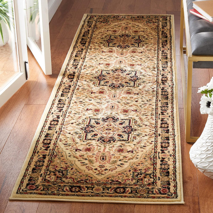 Lyndhurst Collection Area Rug - 9' x 12', Ivory & Red, Traditional Oriental Design, Non-Shedding & Easy Care, Ideal for High Traffic Areas in Living Room, Bedroom (LNH330A)