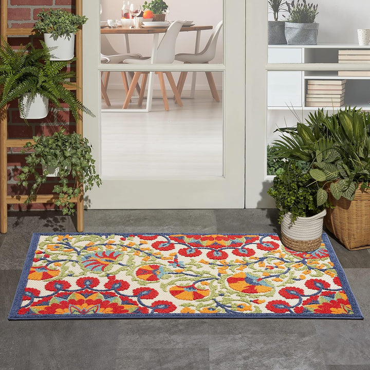 Aloha Indoor/Outdoor Area Rug, Easy Cleaning, Non Shedding, Bed Room, Living Room, Dining Room, Deck, Backyard, Patio